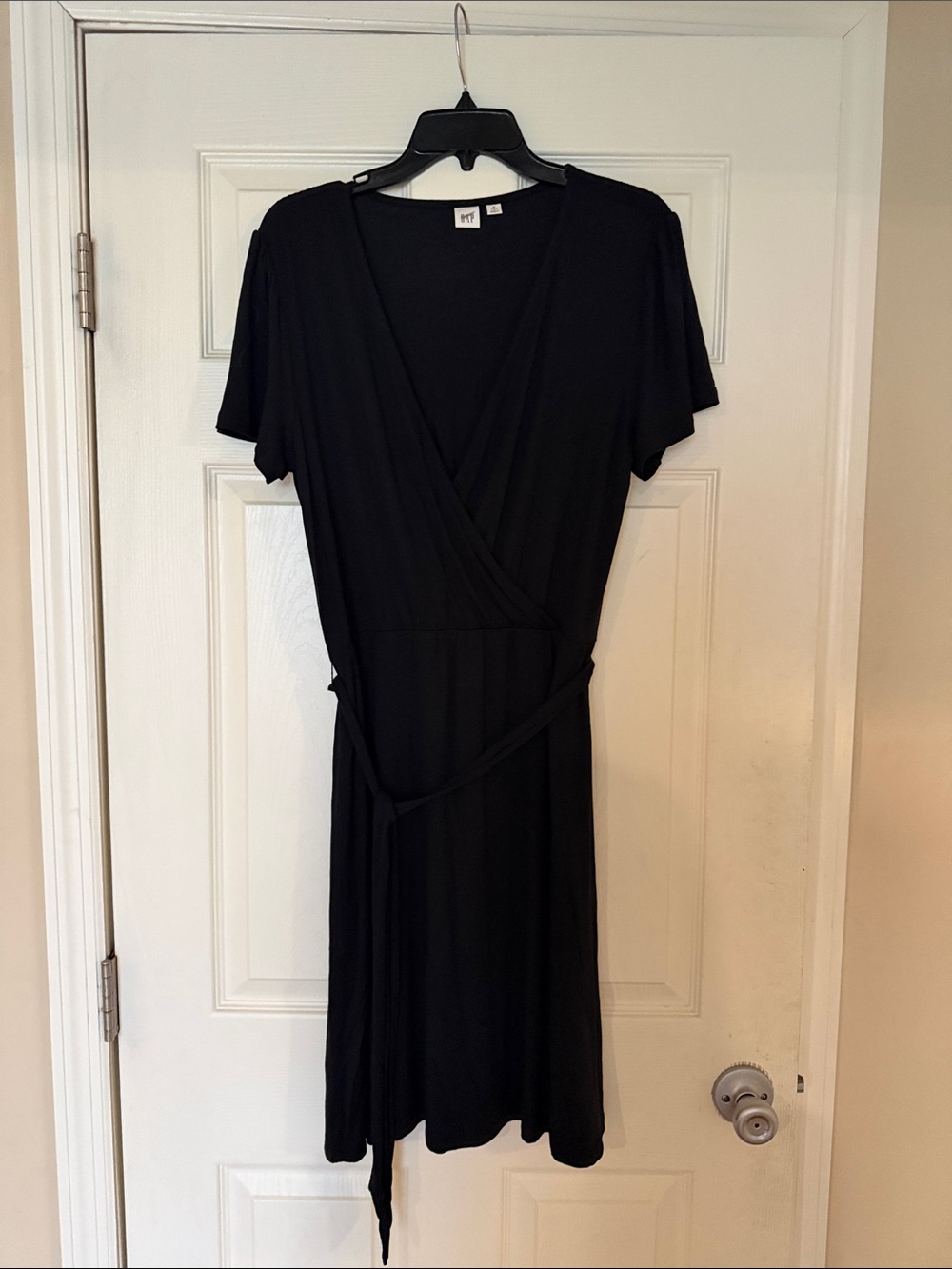 GAP Black Wrap Midi Dress